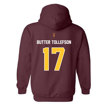 Arizona State - NCAA Football : Michael "Butter" Tollefson - Replica Shersey Hooded Sweatshirt-1