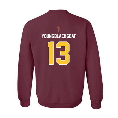 Arizona State - NCAA Football : Prayer Young-Blackgoat - Replica Shersey Crewneck Sweatshirt-1