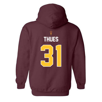 Arizona State - NCAA Football : Zeth Thues - Replica Shersey Hooded Sweatshirt-1
