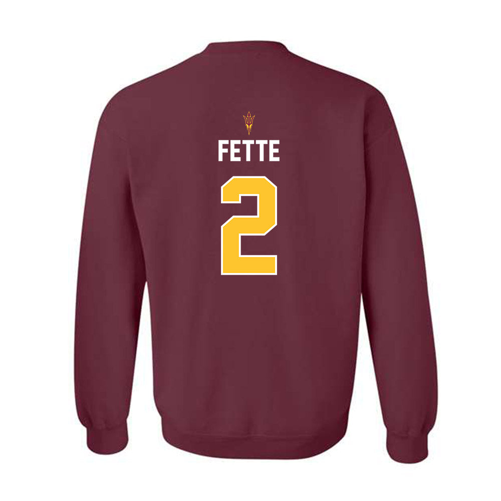 Arizona State - NCAA Football : Jake Fette - Replica Shersey Crewneck Sweatshirt-1
