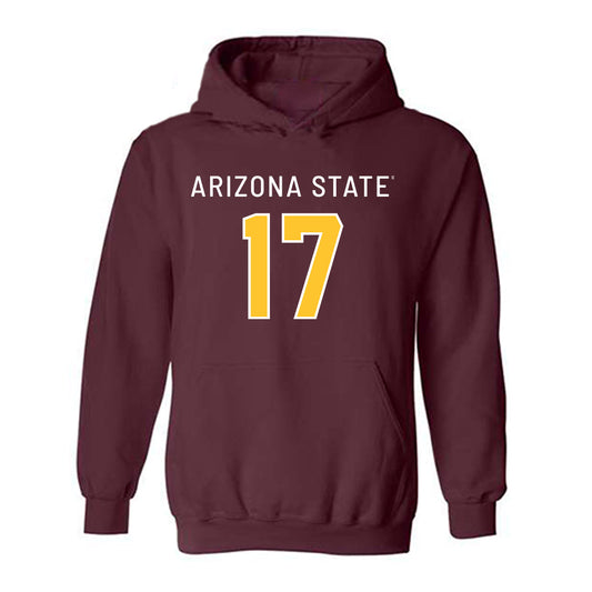 Arizona State - NCAA Football : Michael "Butter" Tollefson - Replica Shersey Hooded Sweatshirt-0