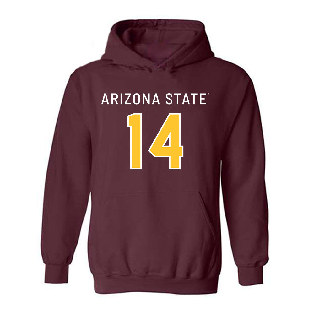Arizona State - NCAA Football : AJ Ia - Replica Shersey Hooded Sweatshirt-0