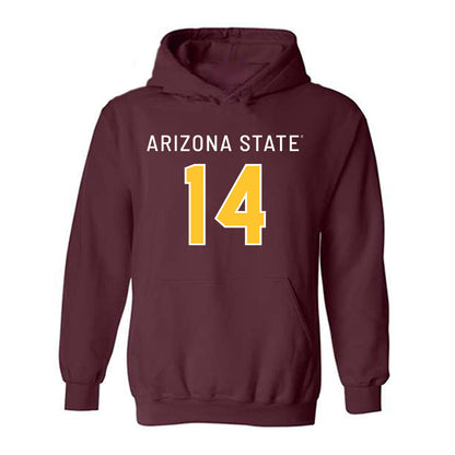 Arizona State - NCAA Football : AJ Ia - Replica Shersey Hooded Sweatshirt-0