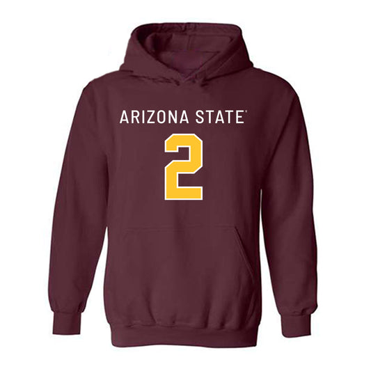 Arizona State - NCAA Football : Jake Fette - Replica Shersey Hooded Sweatshirt-0