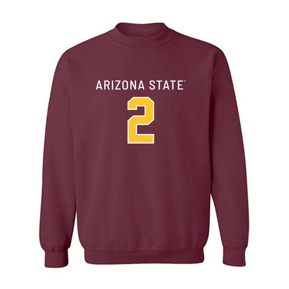 Arizona State - NCAA Football : Jake Fette - Replica Shersey Crewneck Sweatshirt-0
