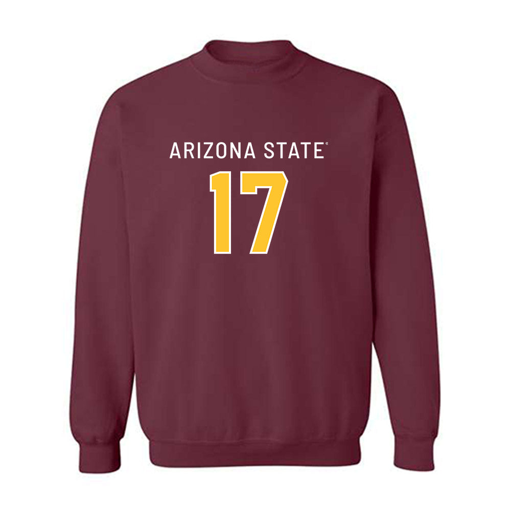 Arizona State - NCAA Football : Michael "Butter" Tollefson - Replica Shersey Crewneck Sweatshirt-0