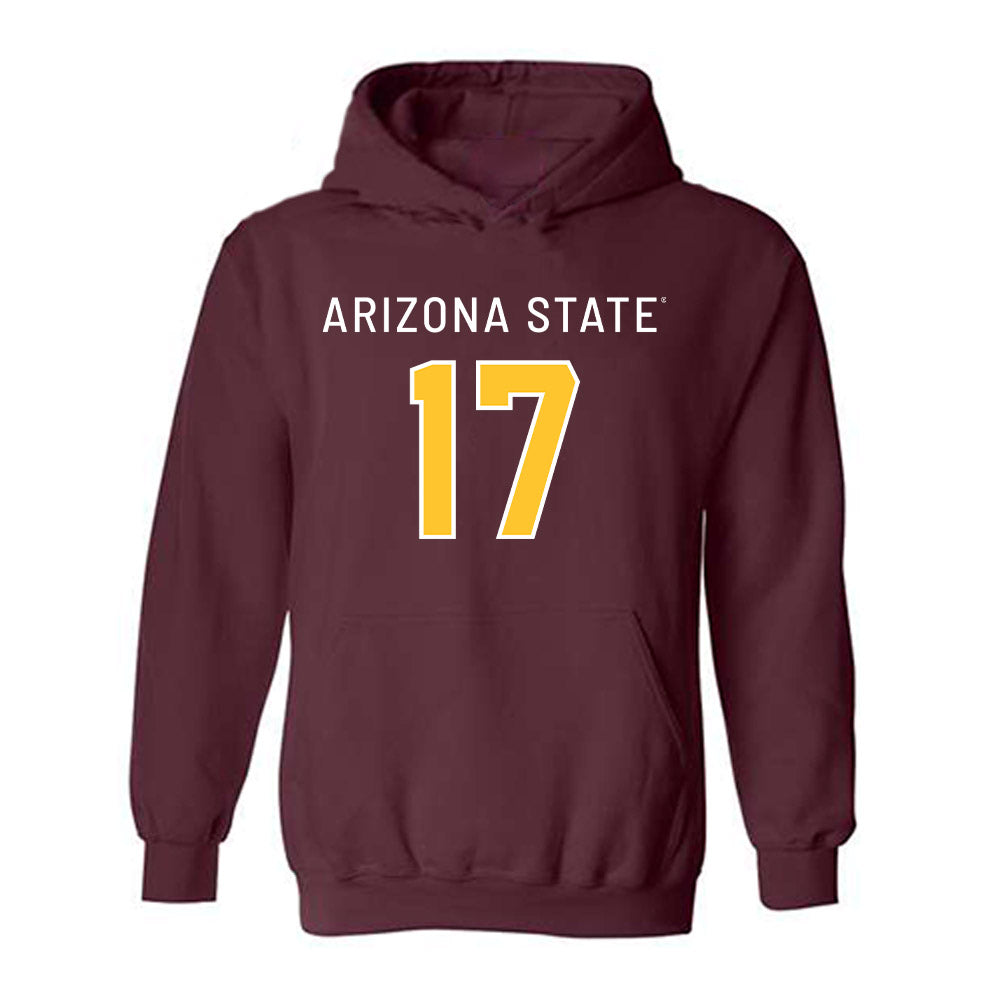 Arizona State - NCAA Football : Michael "Butter" Tollefson - Replica Shersey Hooded Sweatshirt-0