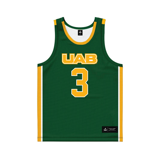 UAB - NCAA Men's Basketball : Joao Das Chagas - Green Basketball Jersey-0