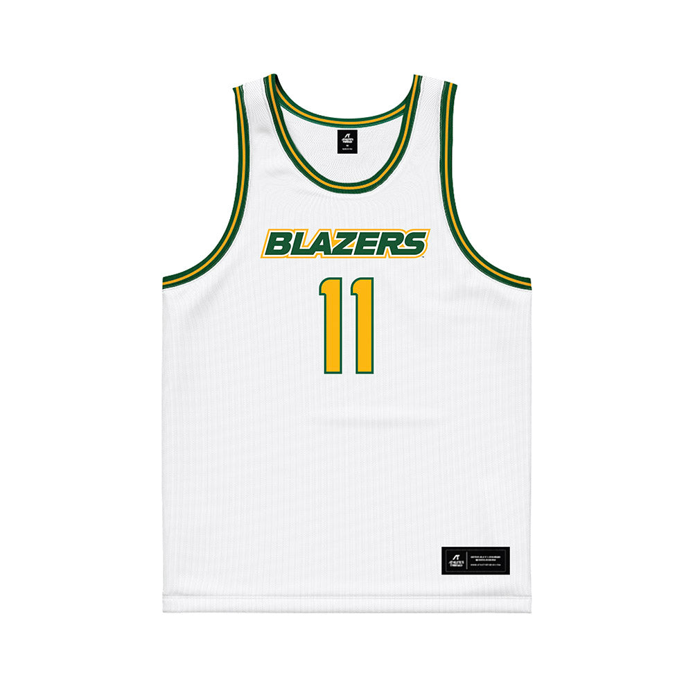 UAB - NCAA Men's Basketball : Kj Satterfield - White Basketball Jersey-0