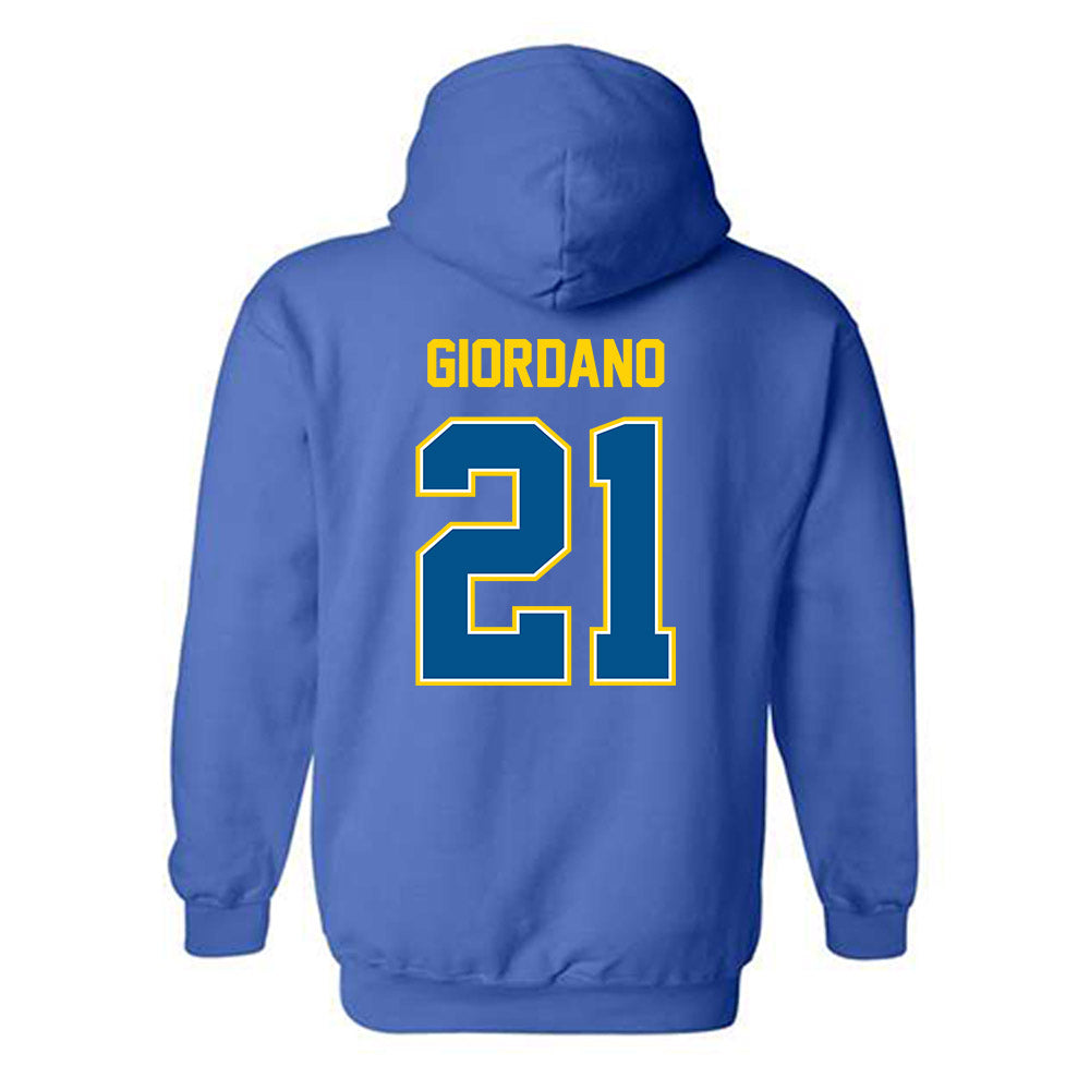 Delaware - NCAA Men's Soccer : Charles Giordano - Classic Fashion Shersey Hooded Sweatshirt-1