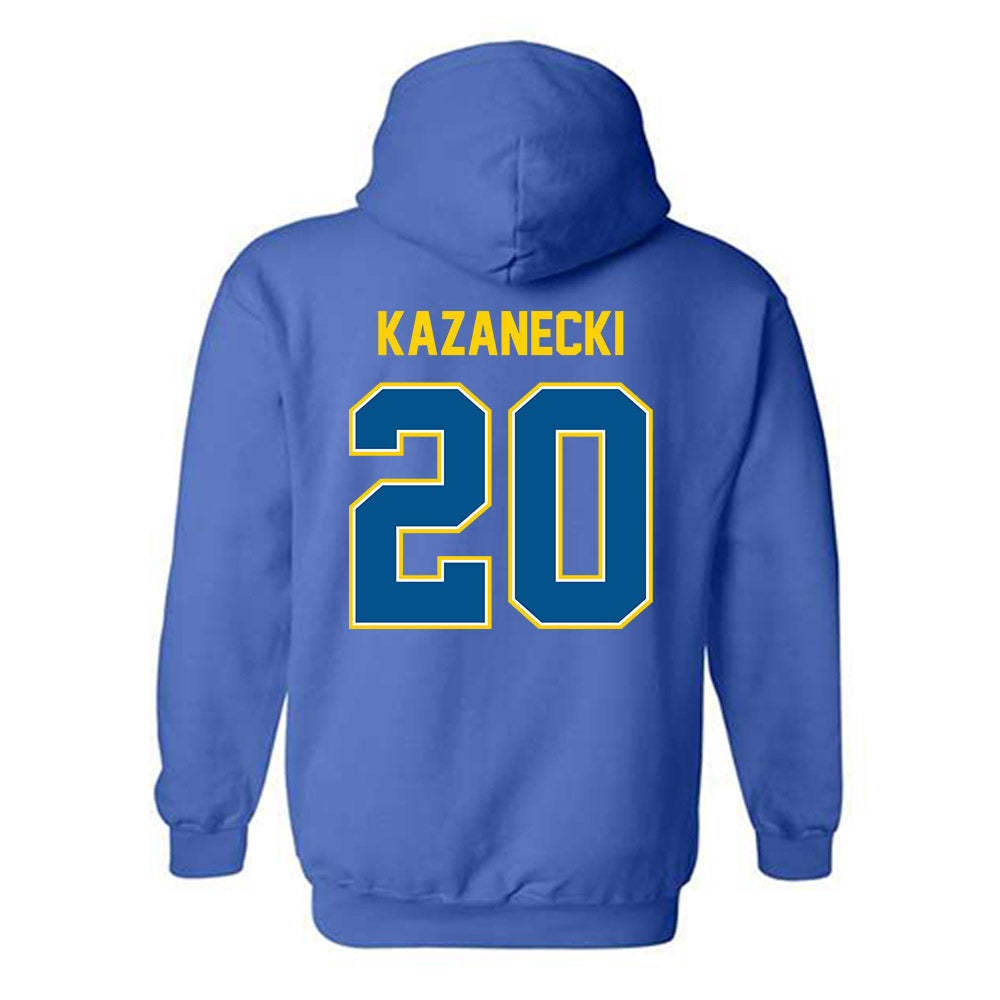 Delaware - NCAA Men's Basketball : Alex Kazanecki - Classic Fashion Shersey Hooded Sweatshirt-1