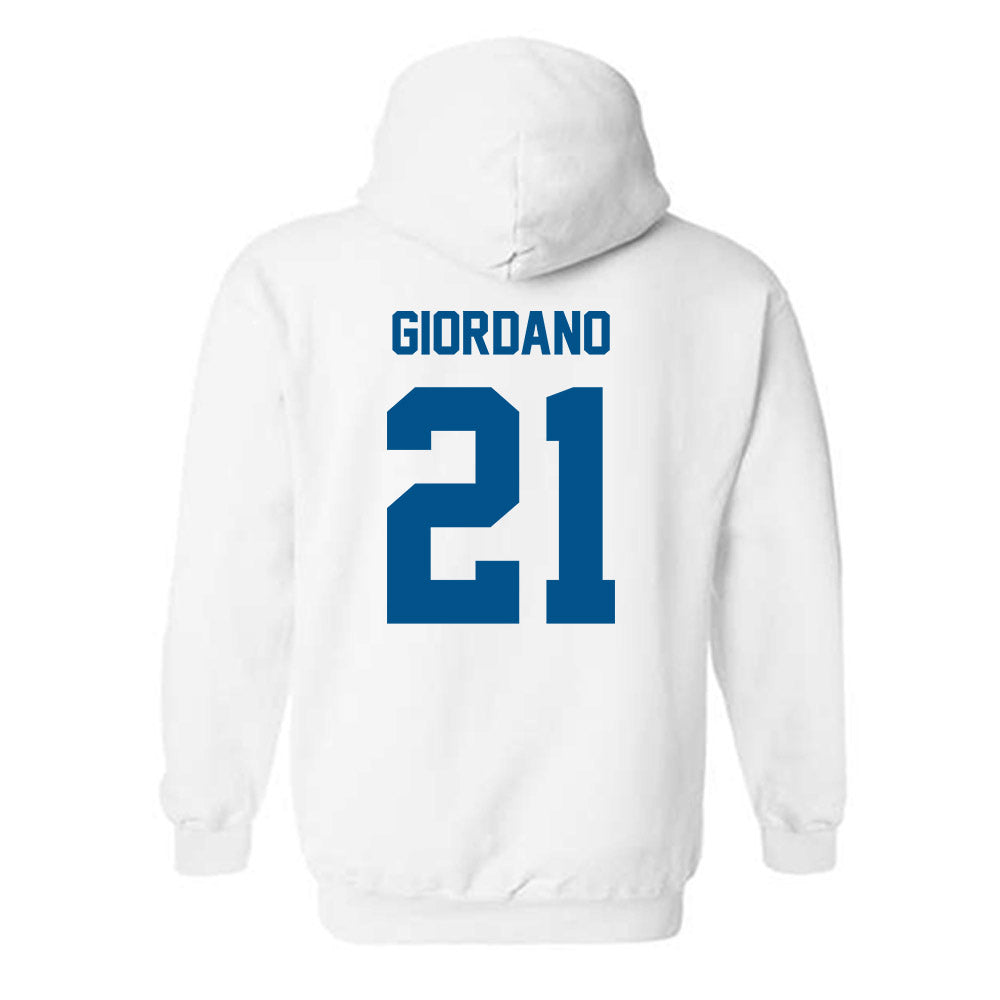 Delaware - NCAA Men's Soccer : Charles Giordano - Classic Fashion Shersey Hooded Sweatshirt-1