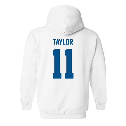 Delaware - NCAA Men's Basketball : Jayden Taylor - Classic Fashion Shersey Hooded Sweatshirt-1