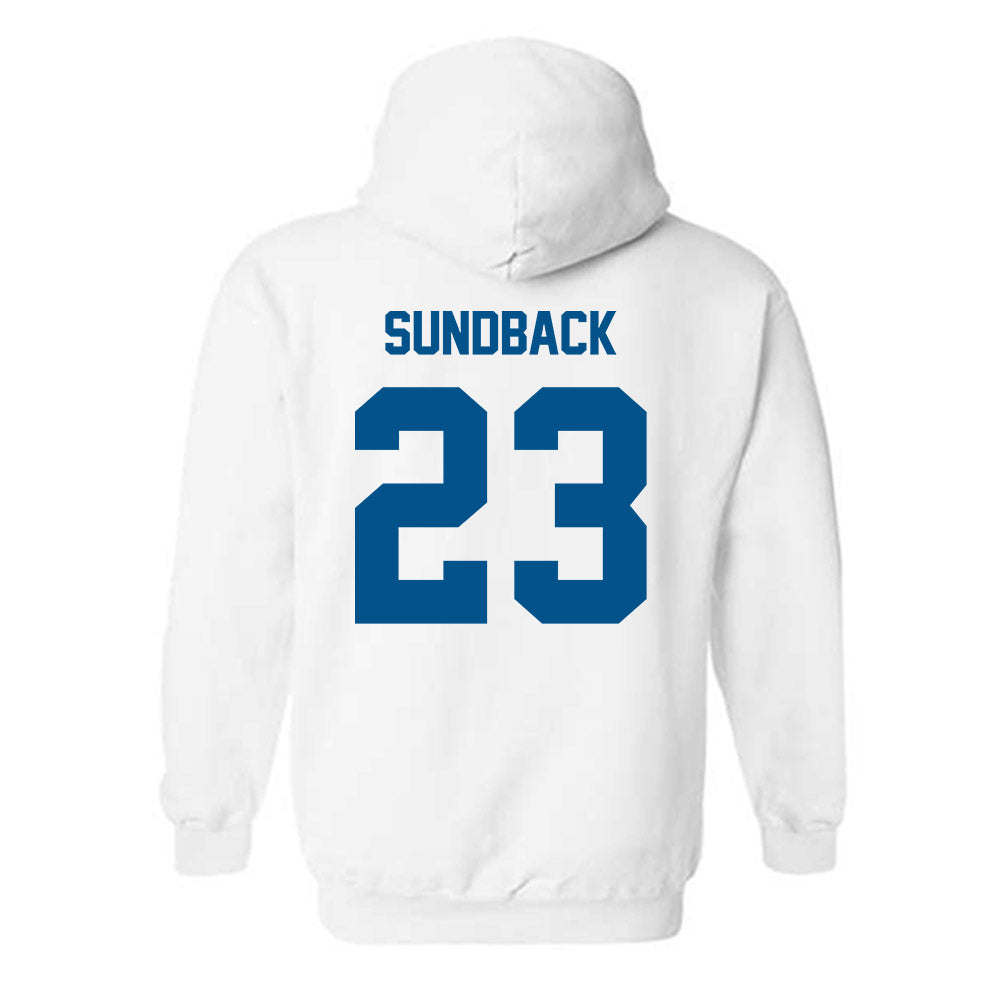 Delaware - NCAA Women's Basketball : Grace Sundback - Classic Fashion Shersey Hooded Sweatshirt-1