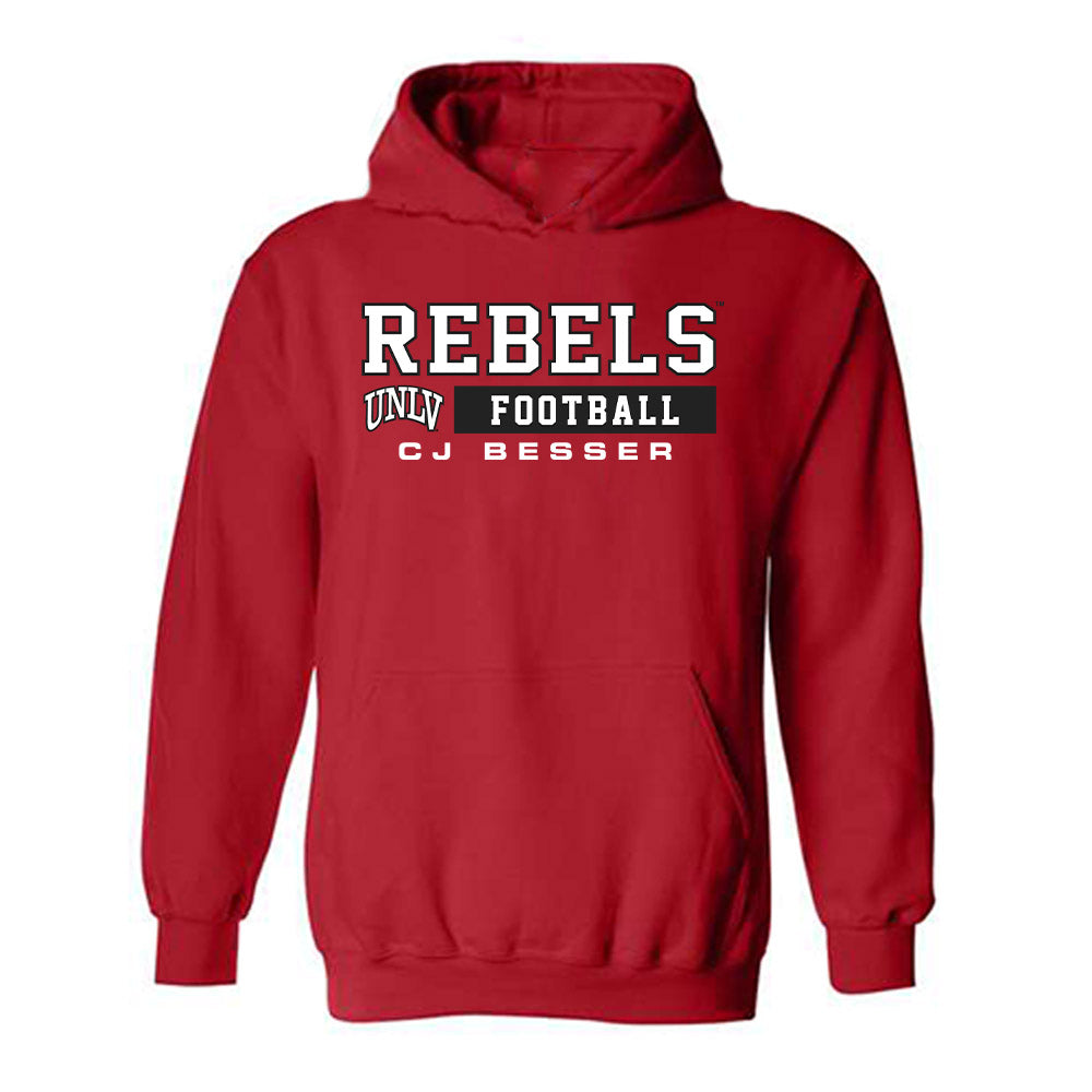 UNLV - NCAA Football : CJ BESSER - Classic Fashion Shersey Hooded Sweatshirt-0