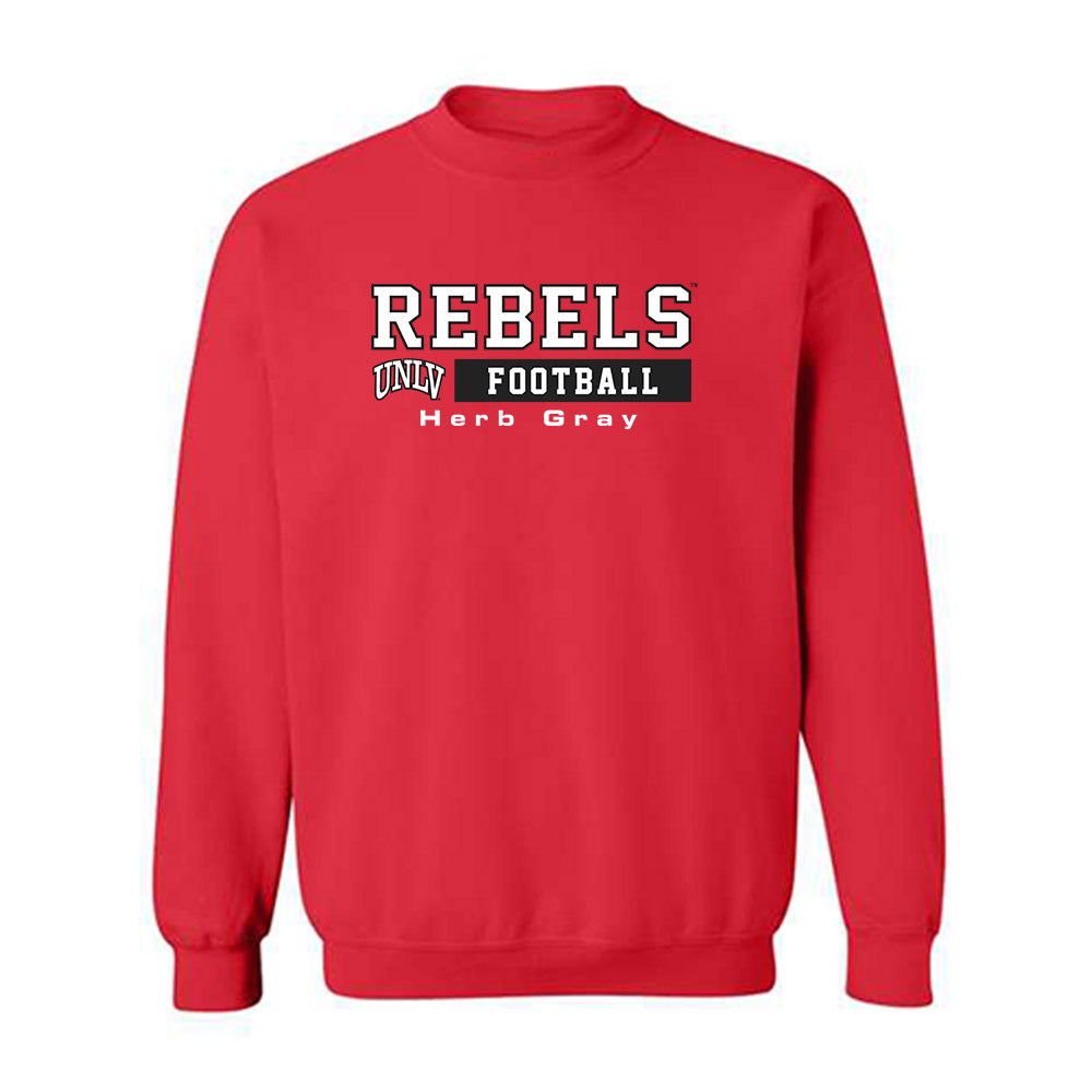 UNLV - NCAA Football : Herb Gray - Classic Fashion Shersey Crewneck Sweatshirt-0