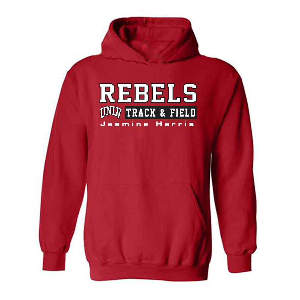 UNLV - NCAA Women's Track & Field : Jasmine Harris - Classic Fashion Shersey Hooded Sweatshirt-0