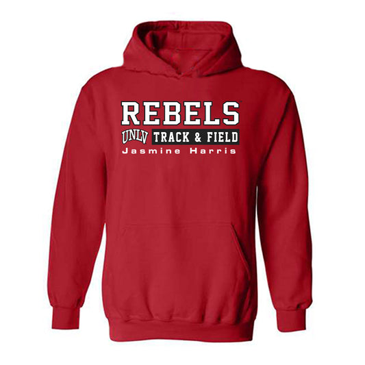 UNLV - NCAA Women's Track & Field : Jasmine Harris - Classic Fashion Shersey Hooded Sweatshirt-0
