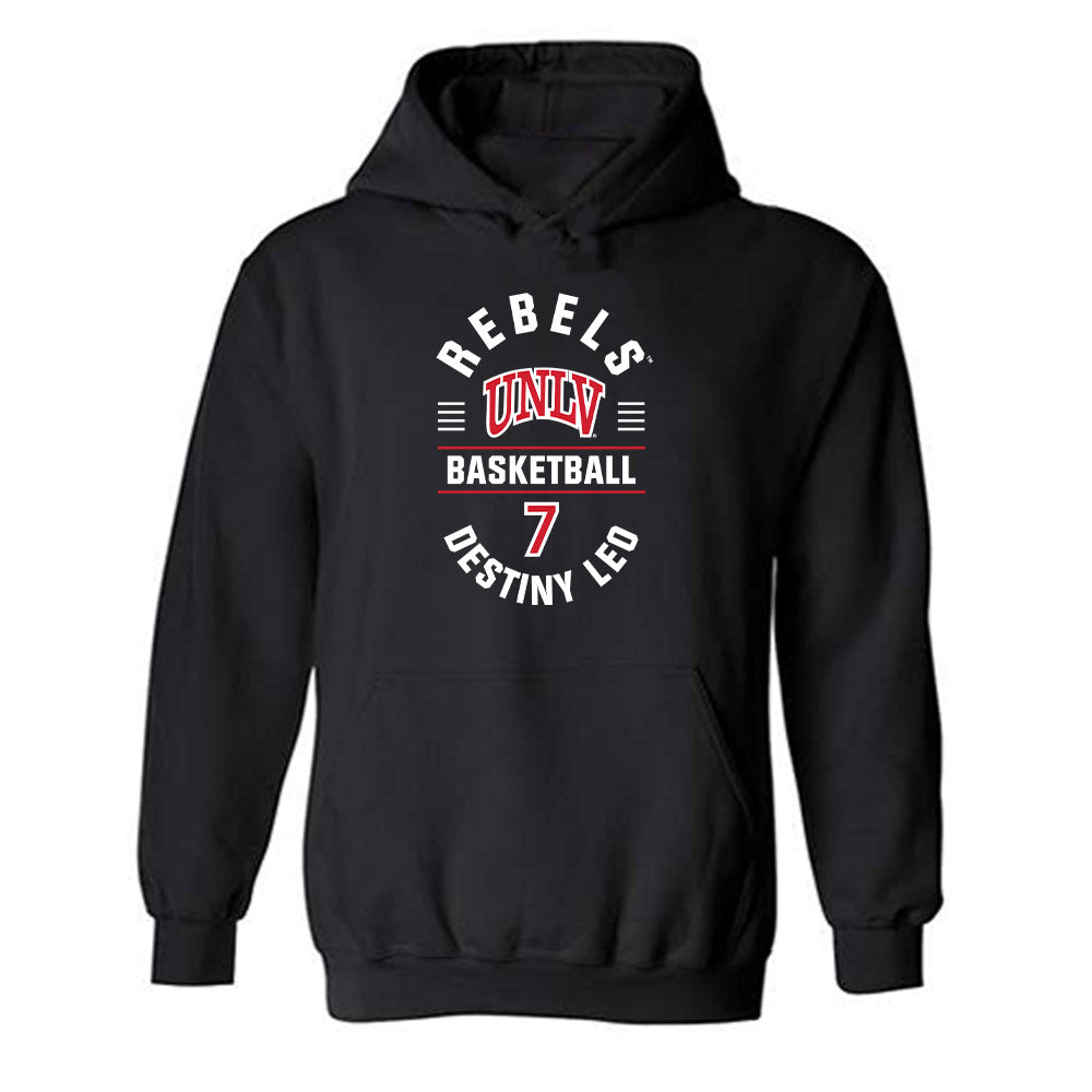 UNLV - NCAA Women's Basketball : Destiny Leo - Classic Fashion Shersey Hooded Sweatshirt-0