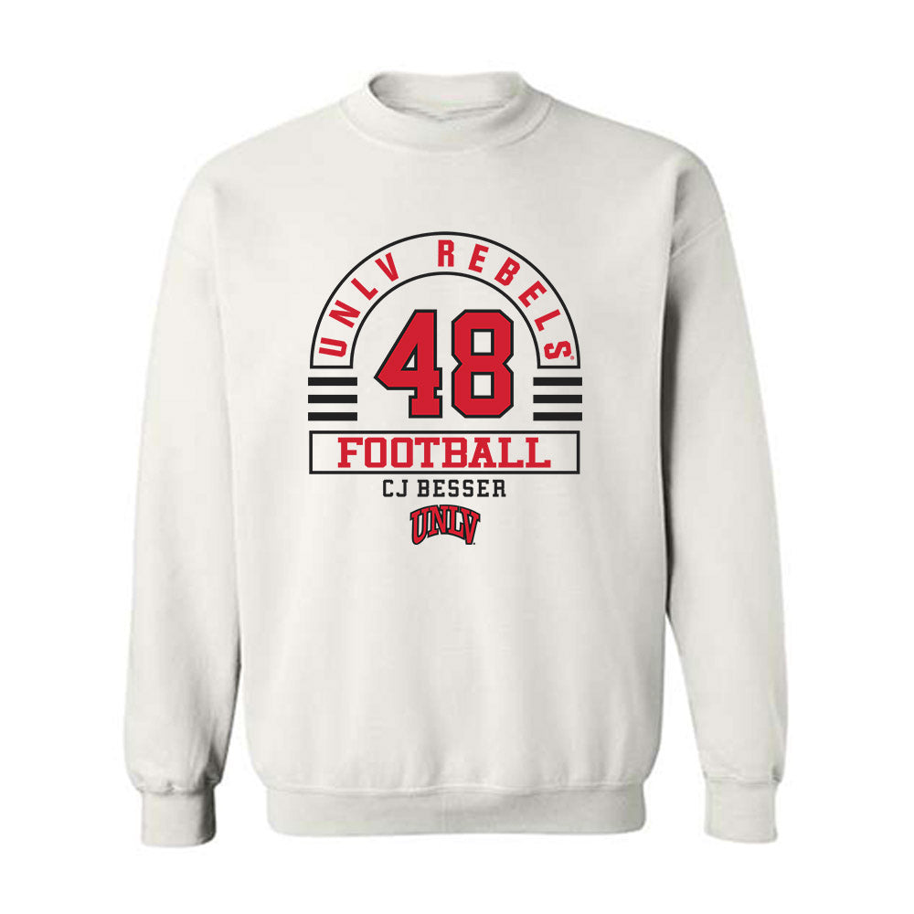 UNLV - NCAA Football : CJ BESSER - Classic Fashion Shersey Crewneck Sweatshirt-0