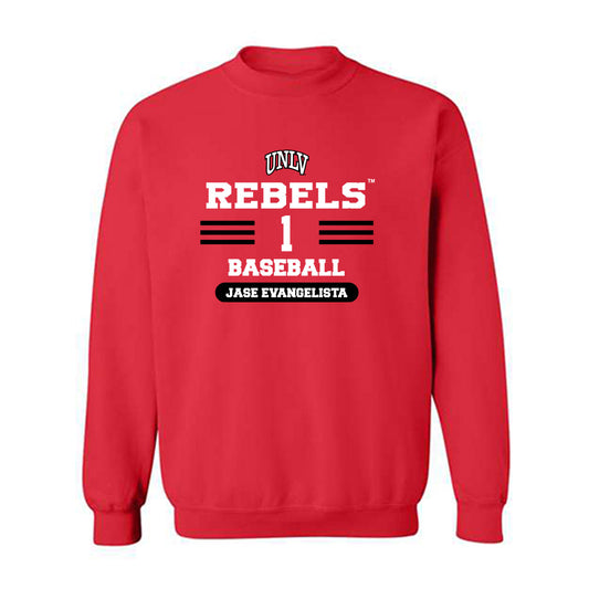 UNLV - NCAA Baseball : Jase Evangelista - Classic Shersey Crewneck Sweatshirt-0