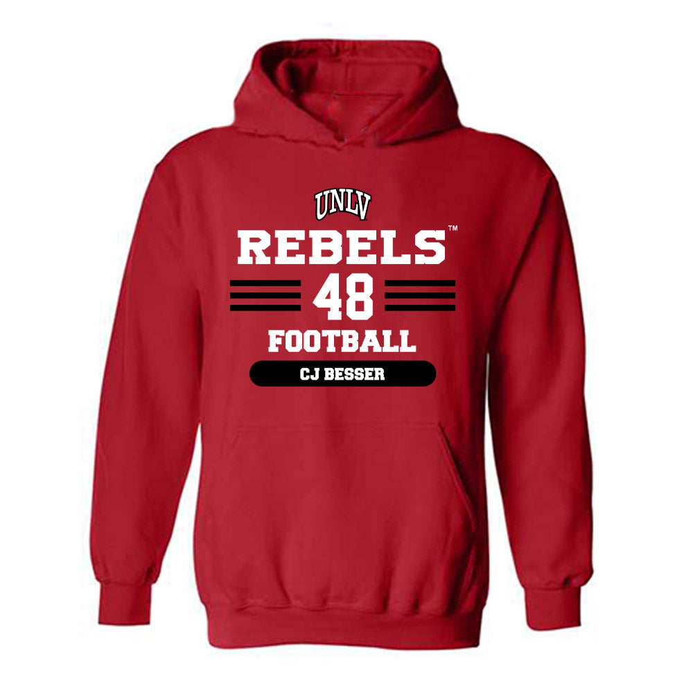UNLV - NCAA Football : CJ BESSER - Classic Shersey Hooded Sweatshirt-0