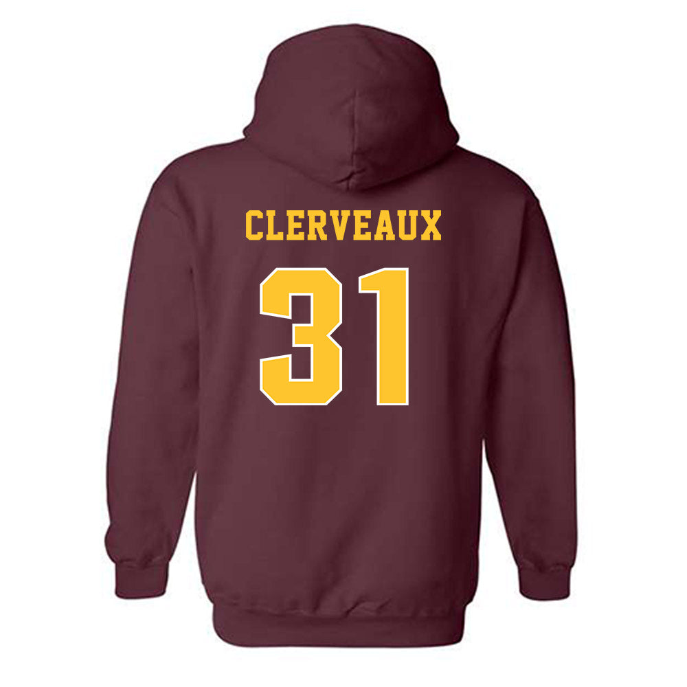Central Michigan - NCAA Football : Jayden Clerveaux - Classic Fashion Shersey Hooded Sweatshirt-1
