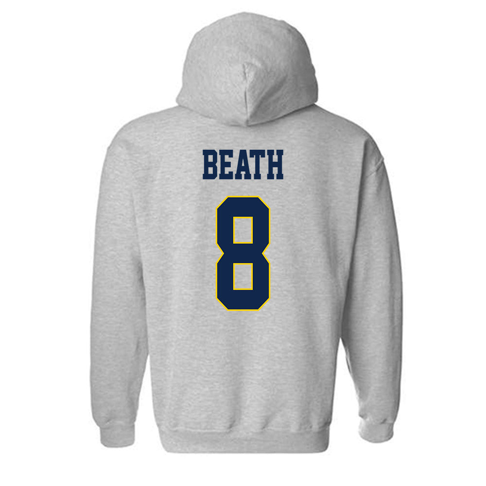 UCSD - NCAA Men's Basketball : Leo Beath - Classic Fashion Shersey Hooded Sweatshirt-1