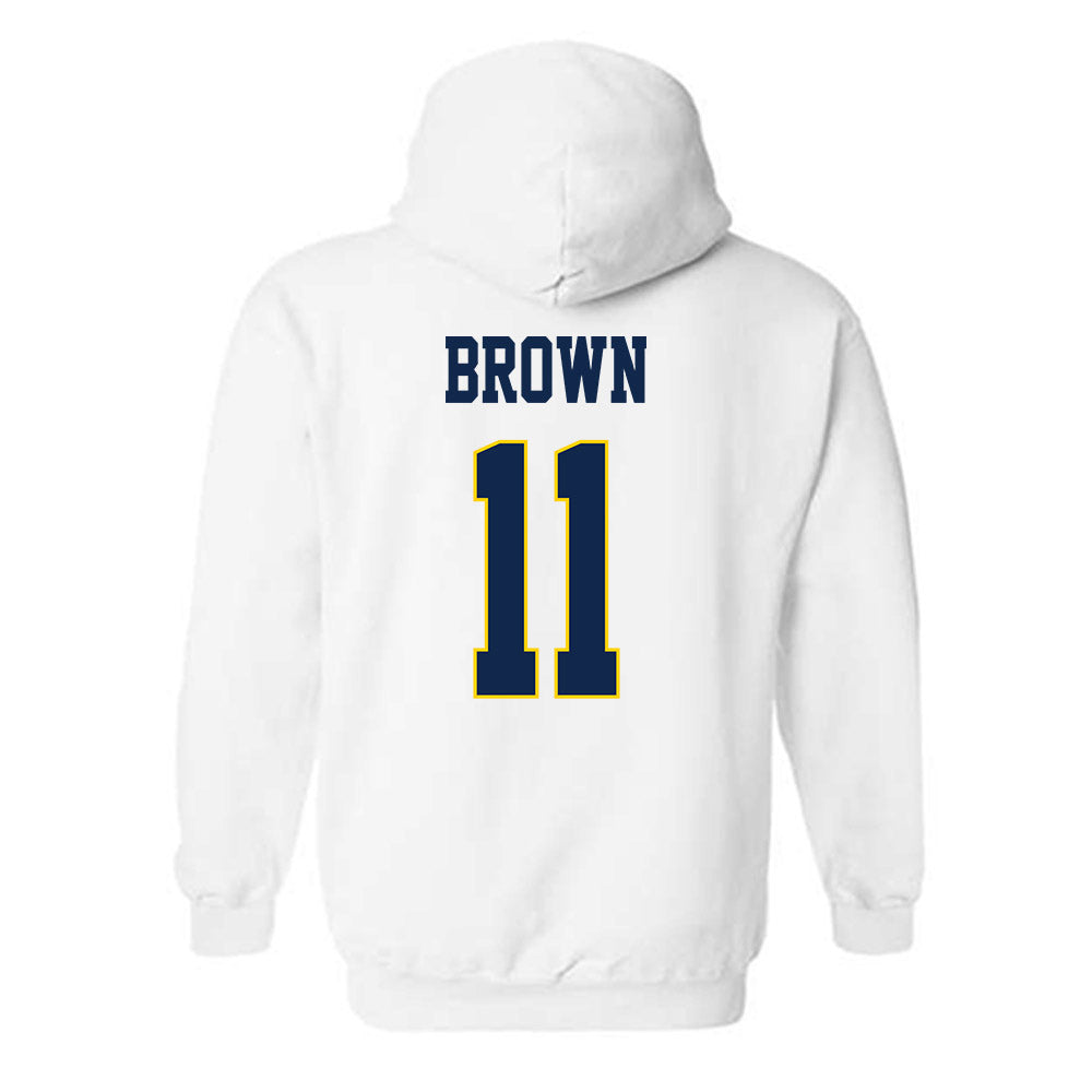 UCSD - NCAA Baseball : Quincey Brown - Classic Fashion Shersey Hooded Sweatshirt-1