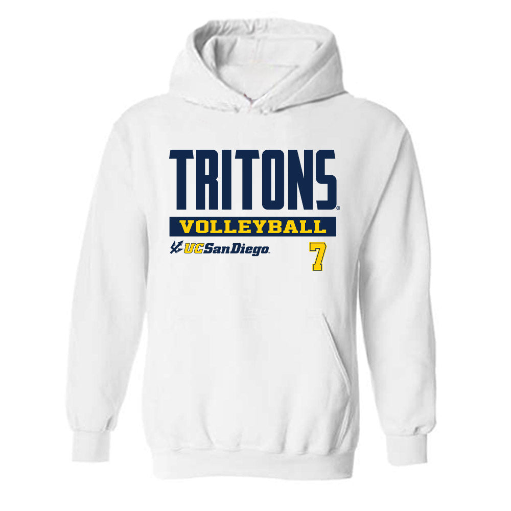 UCSD - NCAA Women's Volleyball : Madison Johnson - Classic Fashion Shersey Hooded Sweatshirt-0