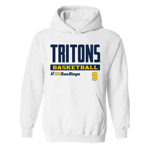UCSD - NCAA Men's Basketball : Tom Beattie - Classic Fashion Shersey Hooded Sweatshirt-0