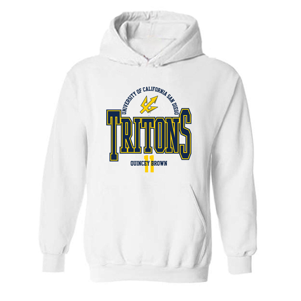 UCSD - NCAA Baseball : Quincey Brown - Classic Fashion Shersey Hooded Sweatshirt-0