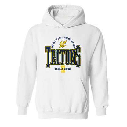 UCSD - NCAA Baseball : Quincey Brown - Classic Fashion Shersey Hooded Sweatshirt-0