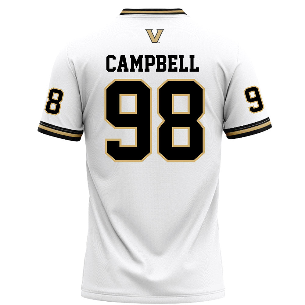 Vanderbilt - NCAA Football : Daryl Campbell - White Football Jersey-1
