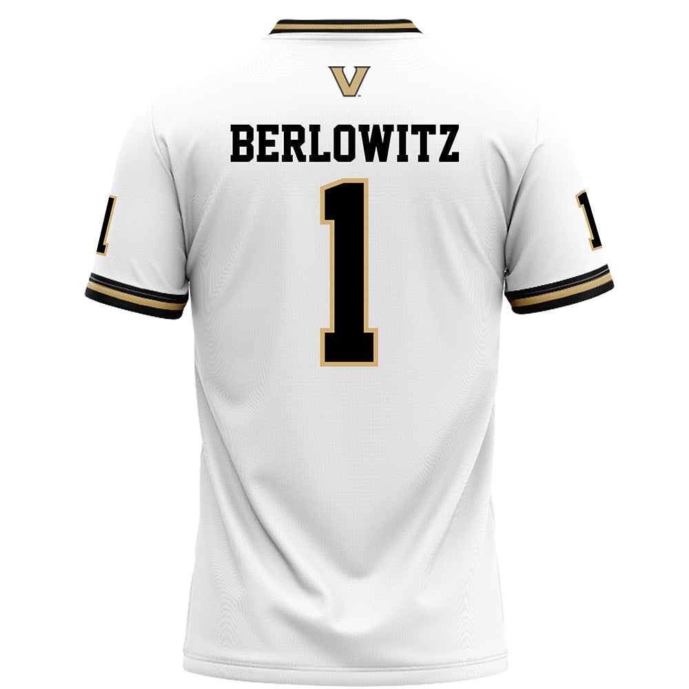 Vanderbilt - NCAA Football : Blaze Berlowitz - White Football Jersey-1
