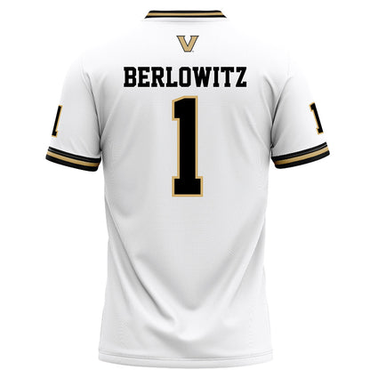 Vanderbilt - NCAA Football : Blaze Berlowitz - White Football Jersey-1