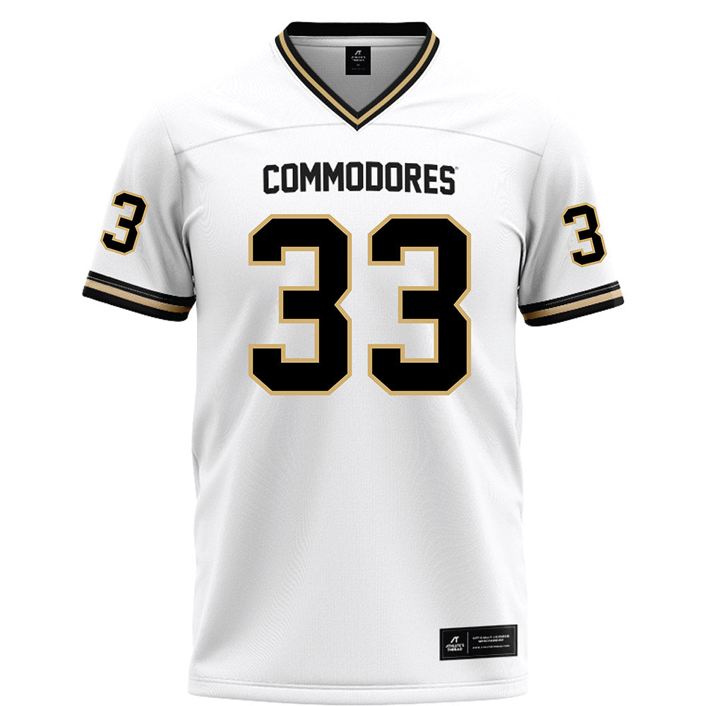 Vanderbilt - NCAA Football : Vanzale Hinton - White Football Jersey-0
