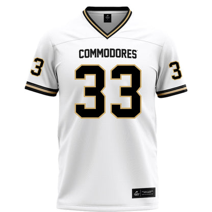 Vanderbilt - NCAA Football : Vanzale Hinton - White Football Jersey-0