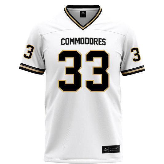 Vanderbilt - NCAA Football : Vanzale Hinton - White Football Jersey-0