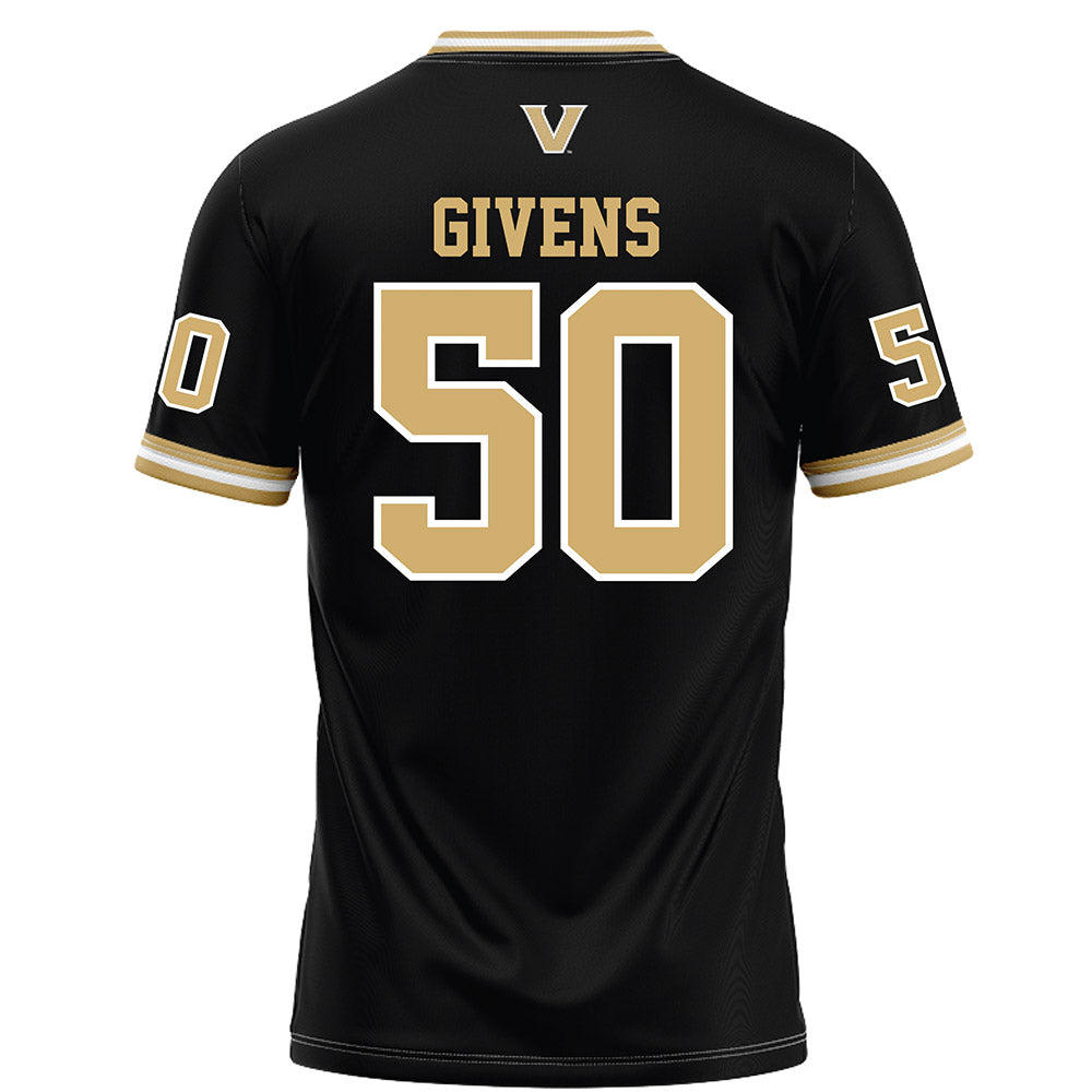 Vanderbilt - NCAA Football : Gunner Givens - Black Football Jersey-1