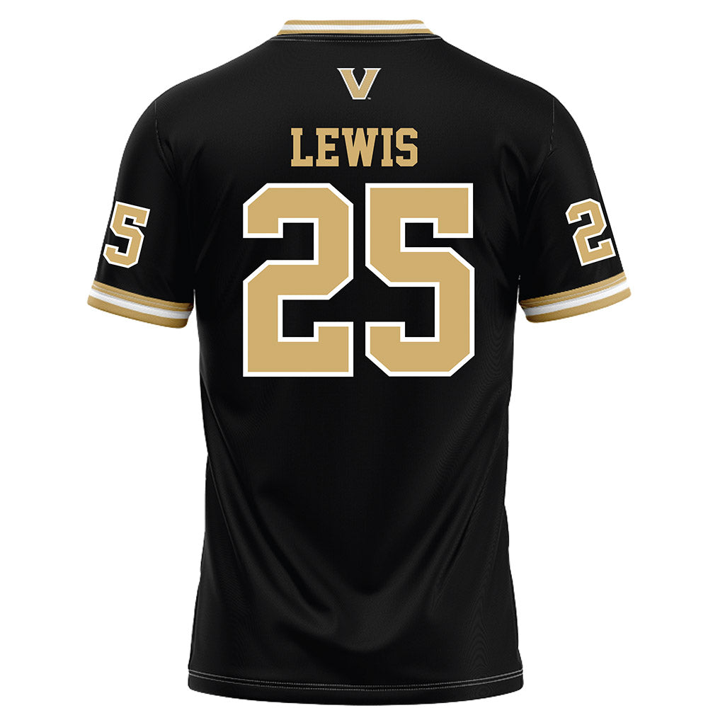 Vanderbilt - NCAA Football : Mason Lewis - Black Football Jersey-1