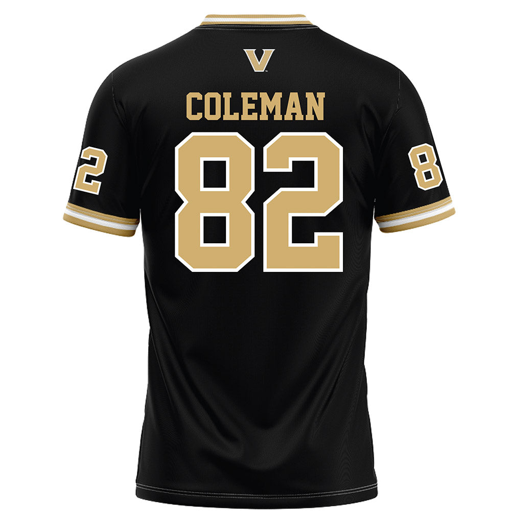 Vanderbilt - NCAA Football : Brycen Coleman - Black Football Jersey