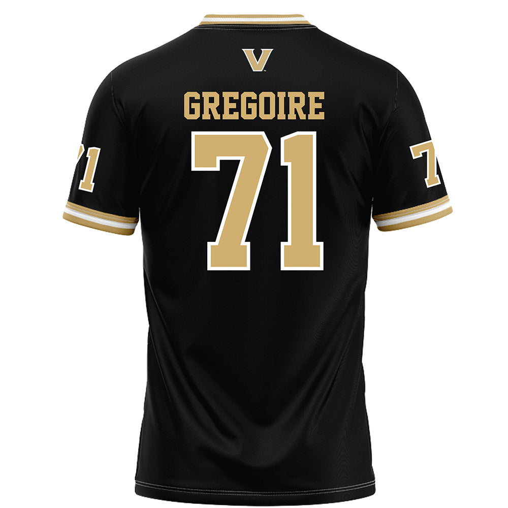 Vanderbilt - NCAA Football : Ted Gregoire - Black Football Jersey-1