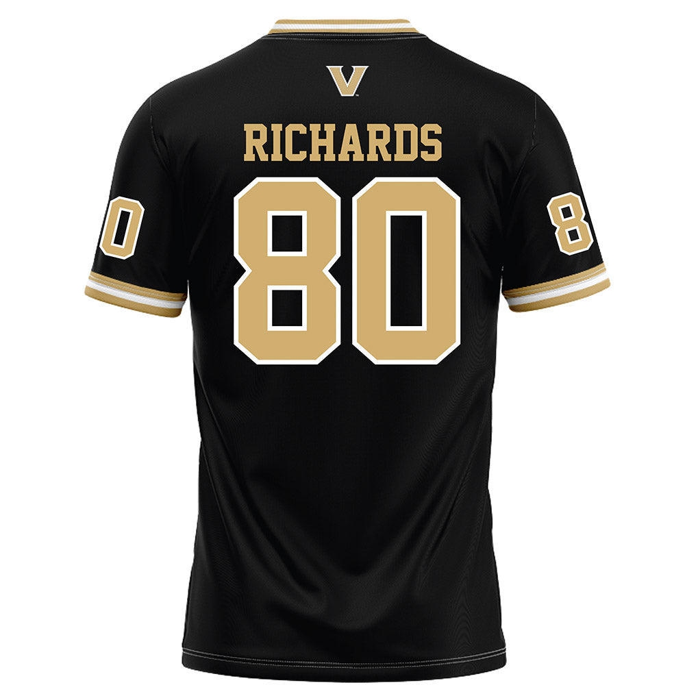 Vanderbilt - NCAA Football : Claiborne Richards - Black Football Jersey-1