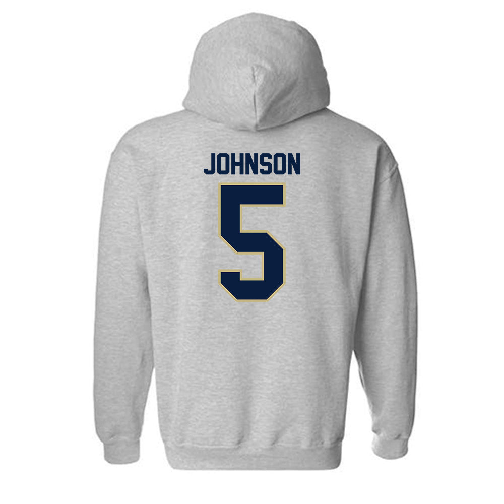 Akron - NCAA Women's Basketball : Natalie Johnson - Classic Fashion Shersey Hooded Sweatshirt-1