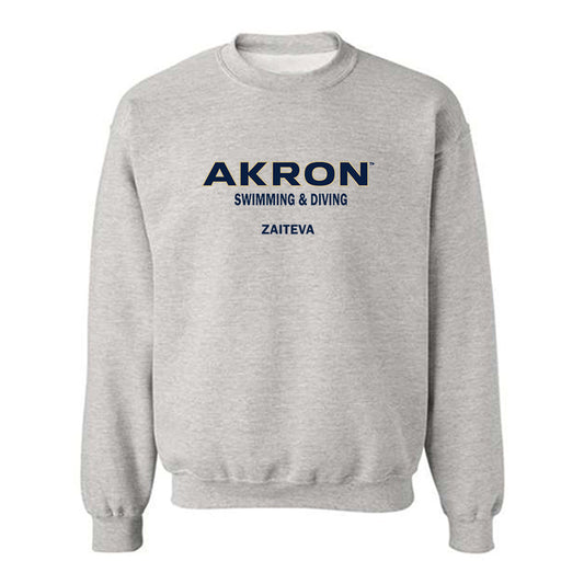Akron - NCAA Women's Swimming & Diving : Natalia Zaiteva - Classic Fashion Shersey Crewneck Sweatshirt-0