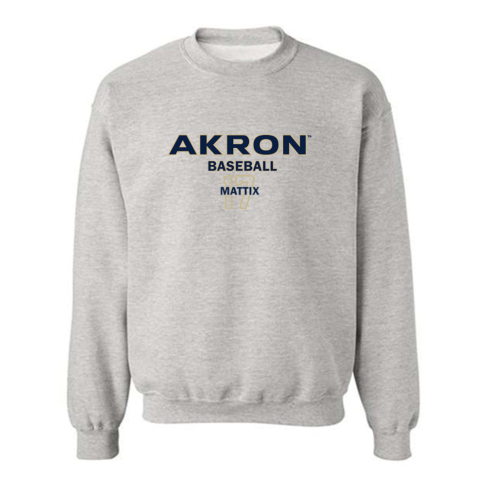 Akron - NCAA Baseball : Adison Mattix - Classic Fashion Shersey Crewneck Sweatshirt-0