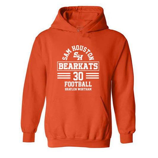 SHSU - NCAA Football : Braylen Wortham - Classic Fashion Shersey Hooded Sweatshirt-0