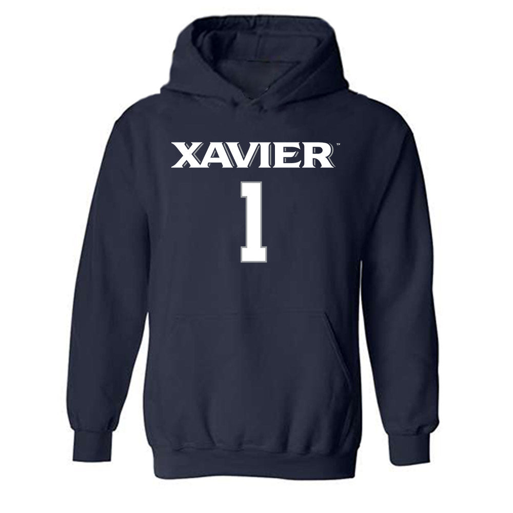 Xavier - NCAA Women's Volleyball : Sadie Kroeger - Replica Shersey Hooded Sweatshirt-0