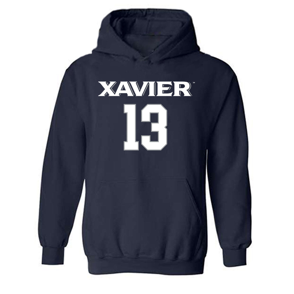 Xavier - NCAA Women's Volleyball : Addie Haberthy - Replica Shersey Hooded Sweatshirt-0